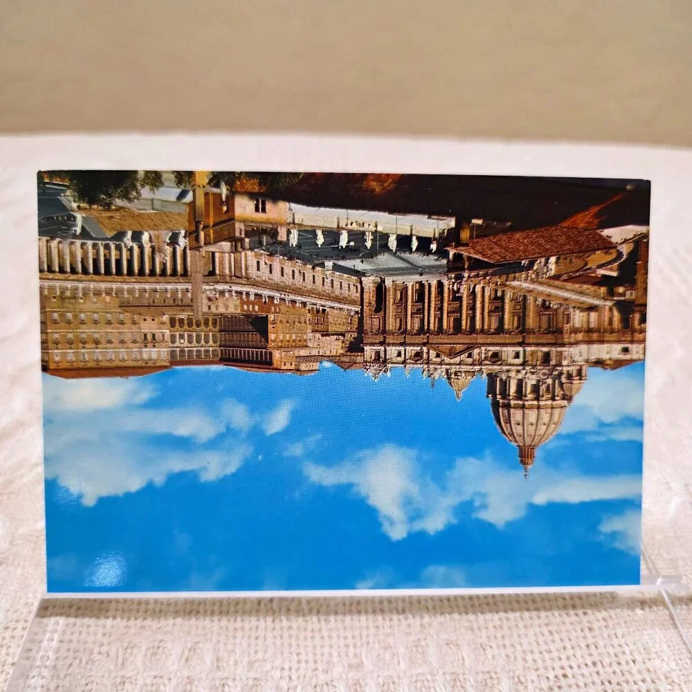 Vintage St Peter's Basilica Vatican City Piazza San Pietro Church Postcard Unp